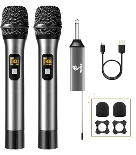 TONOR Wireless Microphones, UHF Cordless Handheld Dynamic Mics